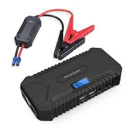RAVPower 14000mAh Car Jump Starter 550A Peak Current Portable Charger Car Battery (4.2A output, LCD Display, Safety Protection, Built-In Flashlight) Perfect for Diesel or Gas Engines up to 3L or 5L -