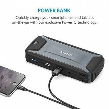 [Ultra Compact] Anker Compact Car Jump Starter and Portable Charger Power Bank with 400A Peak Current, Advanced Safety Protection and Built-In LED Flashlight - 