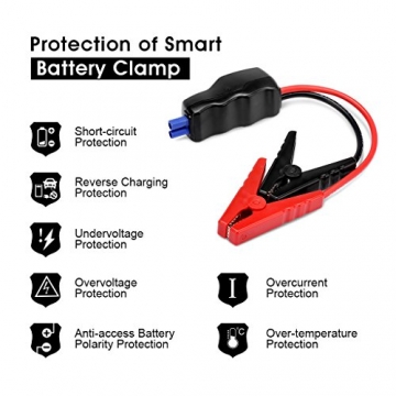 Suaoki U10 800A Peak 20000mAh Jump Starter Battery Booster Power Bank with LCD Display Hazard Warning Light for Automotive Truck Motorcycle Boat Snowmobile (Orange) - 