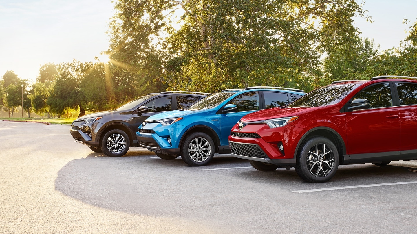 Toyota RAV4 2017 full view black blue red color hd wallpaper