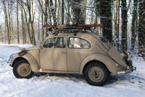 Volkswagen Beetle on winter tires 