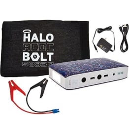 Halo Bolt Portable Charger & Car Jump Starter w/ LED Floodlight & Cell Phone Charger -