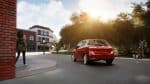 Toyota Yaris red color back side on road hd wallpaper and images