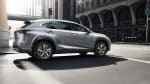 2018 Lexus NX on road in city background hd wallpaper