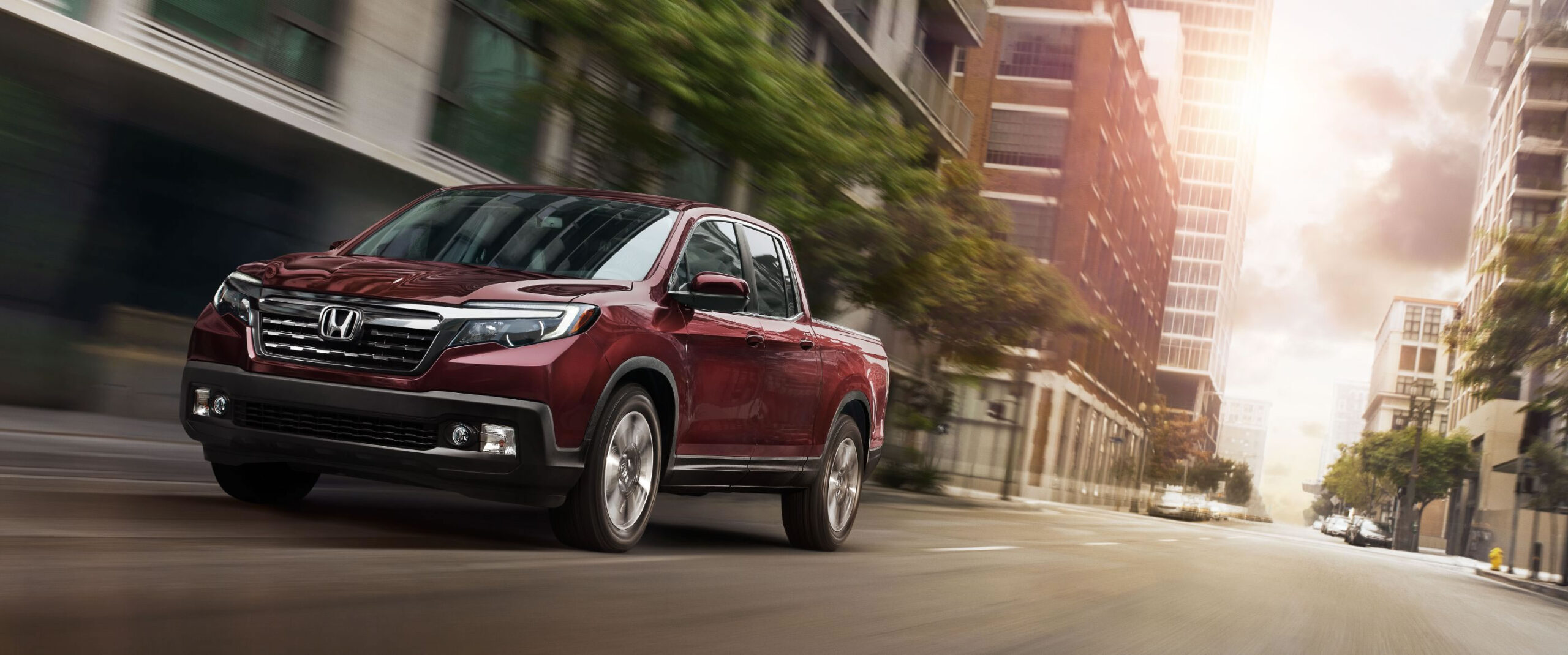 2018 Honda Ridgeline red color in city on roads uhd wallpaper