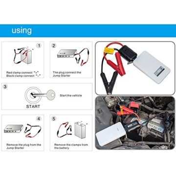 Booster Jumper Cables Automotive Replacement Battery Jumper Cables Alligator Clamp Booster Battery Clips for 12V Portable Car Jump Starter (Smart) - 9