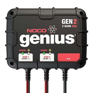 NOCO Genius GEN2 20 Amp 2-Bank Waterproof Smart On-Board Battery Charger - 1