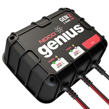 NOCO Genius GEN2 20 Amp 2-Bank Waterproof Smart On-Board Battery Charger - 2