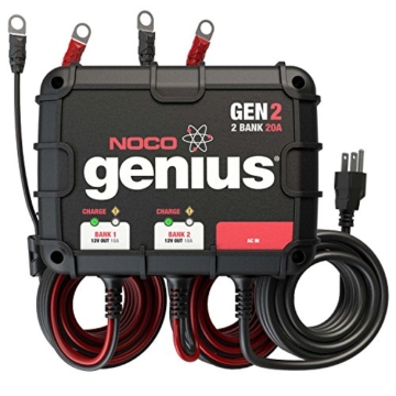 NOCO Genius GEN2 20 Amp 2-Bank Waterproof Smart On-Board Battery Charger - 3