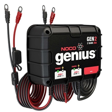 NOCO Genius GEN2 20 Amp 2-Bank Waterproof Smart On-Board Battery Charger - 4