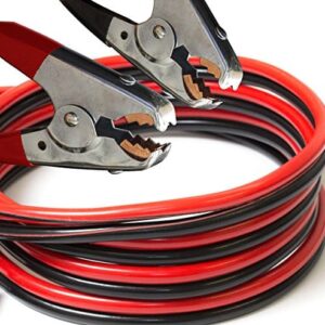 OxGord Jumper Cable 4 Gauge x 25 Feet Commercial Grade 500 AMP Non Tangle Battery Booster Starter with Carry Case - 1