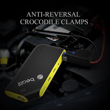 BEATIT TECH 600A Peak 14000mAh 12-Volt Portable Car Jump starter Booster Battery Charger Power Bank Vehicle Emergency Kit, Compass with Built-in Flashlight and Multiple Protected Smart Clamp - 7