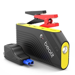 BEATIT TECH 600A Peak 14000mAh 12-Volt Portable Car Jump starter Booster Battery Charger Power Bank Vehicle Emergency Kit, Compass with Built-in Flashlight and Multiple Protected Smart Clamp - 1