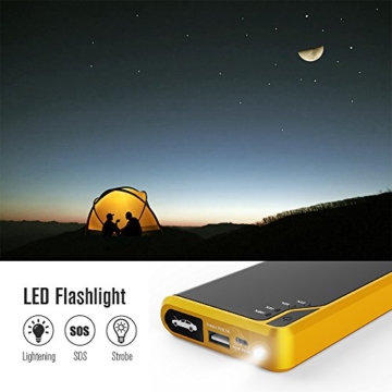 DBPOWER 300A Peak 8000mAh Portable Car Jump Starter (for Gas Engine up to 2.5L) Auto Battery Booster Charger Phone Power Bank Built-in LED Flashlight (Black/Yellow) - 4