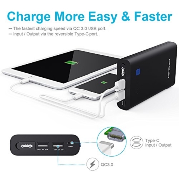 DBPOWER 500A 10800mAh Portable Car Jump Starter (up to 3.0L Gas/ 2.0L Diesel Engine), Auto Power Pack Battery Booster, Power Bank Phone Charger with QC3.0, Type-C Output, LED Flashlight with 3 Modes - 4