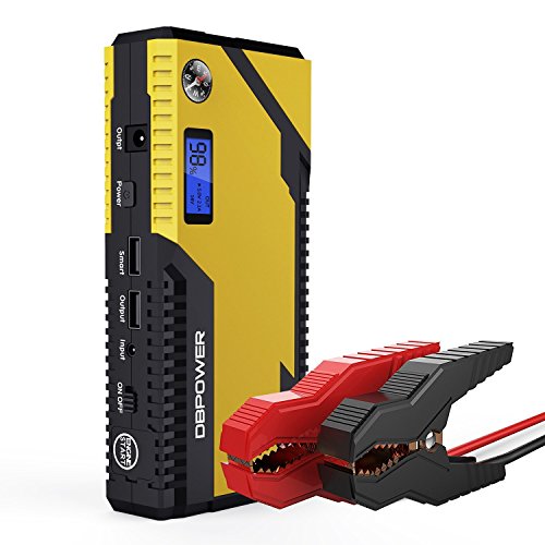 up to 3-5L gas or diesel engine car Portable Jump Starter Car Battery Charger Upgraded 500A Peak 12V Power Pack Battery Booster Power Bank with Smart Charging Port,Compass,LCD Screen 