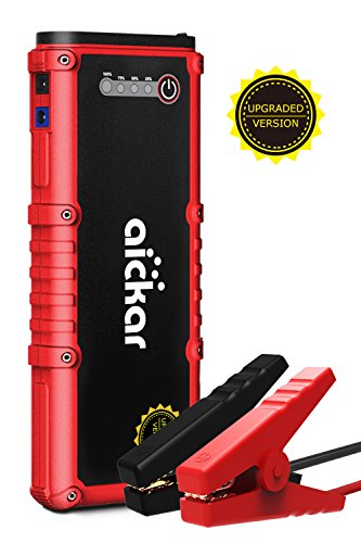Up to 8.0L Gas & 6.0L Diesel Engine aickar Car Jump Starter Built-in LED Flashlight with Car Jumper Cables Heavy Duty 1200A Peak 19800mAh 12V Auto Battery Booster Portable Battery Power Bank 