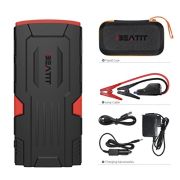 Beatit 800A Peak 18000mAh Portable Car Jump Starter With Smart Jumper Cables (Up to 6.0L Gas or 5.0 Diesel Engines) Auto Battery Booster Power Pack Phone Power Bank With Smart Charging Ports - 8