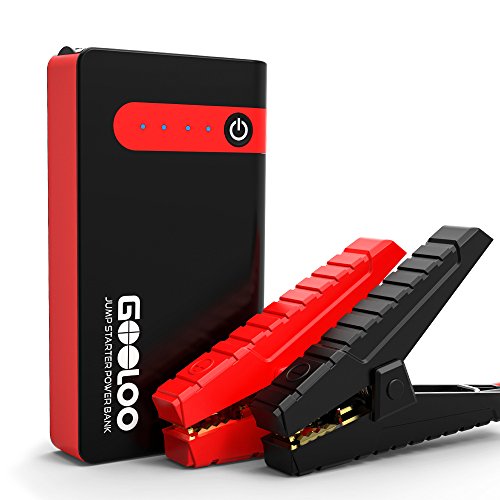 GOOLOO 450A Peak Car Jump Starter 10000mAh Phone Power Bank GP03B Portable Auto Battery Pack Booster Charger with Best LED Flashlight, Black/Red - 1