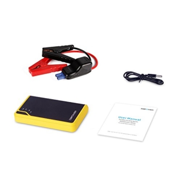 [Ultra Compact] DBPOWER 300A Peak 8000mAh Portable Car Jump Starter (Only for Gas Engine up to 2.5L) Auto Battery Booster Charger Portable Phone Charger Built-in LED Flashlight  (Yellow) - 8