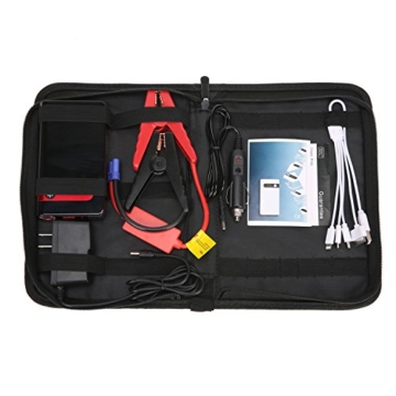 YESURPRISE Car Jump Starter Lithium Ion Phone Charger Portable Power Bank 10000mAh 500A Peak Auto Emergency Battery Booster Jumper Mobile Pack with USB LED Light Smart Cables (Black) - 8