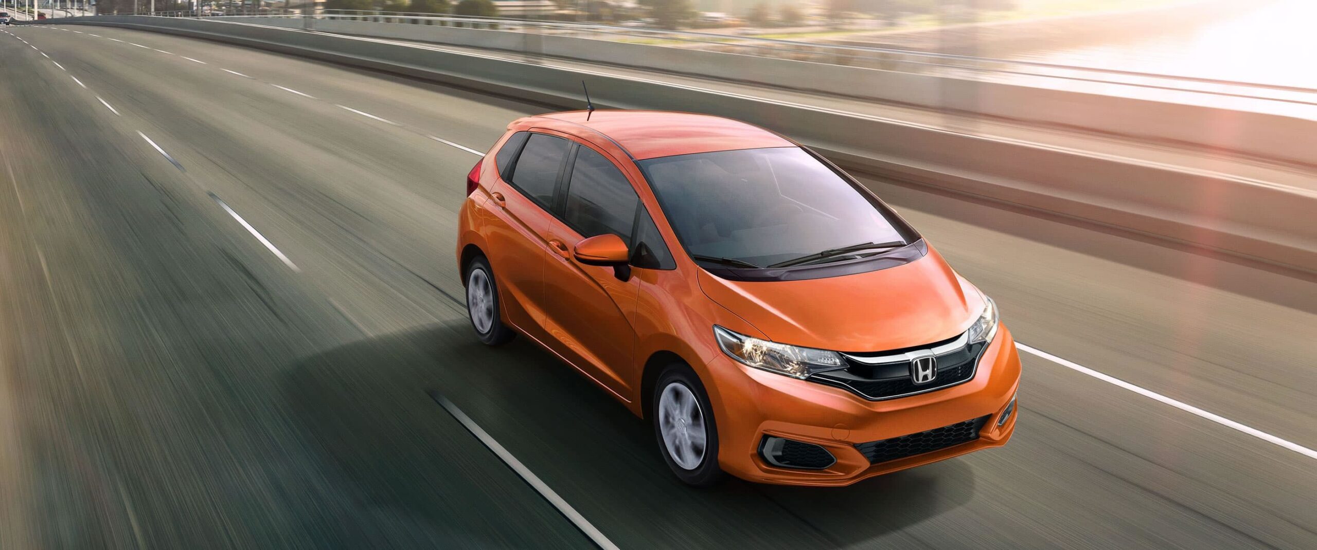 2020 Honda Fit orange front side view on fury bridge 4k hd wallpaper