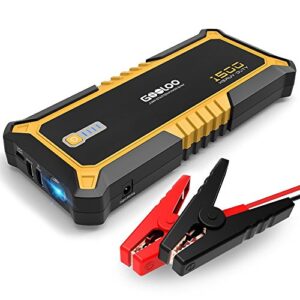 GOOLOO [PD 60W for MacBook] 1500A Peak SuperSafe Car Jump Starter Quick Charge 3.0 Auto Battery Booster Power Pack, Power Delivery 60W USB Type-C Portable Phone Charger with Dual USB Ports - 1