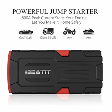 Beatit D11 Plus 800Amp 18000mAh 12V Lithium Jump Starter Emergency Portable Charger with Advanced Safety Protection - 2