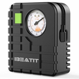 Beatit Mini Air Compressor Pump,Portable Auto Tire Inflator 80PSI 12V DC for Car Truck Bicycle RV SUV Basketballs and Other Inflatables - 1
