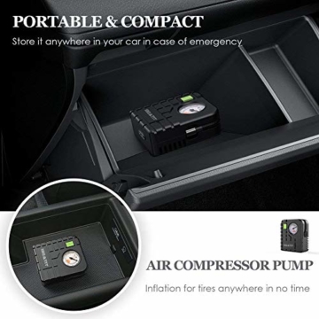 Beatit Mini Air Compressor Pump,Portable Auto Tire Inflator 80PSI 12V DC for Car Truck Bicycle RV SUV Basketballs and Other Inflatables - 5