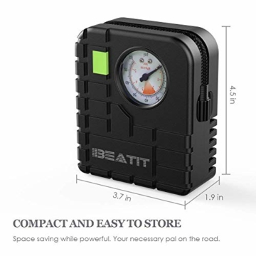 Beatit Mini Air Compressor Pump,Portable Auto Tire Inflator 80PSI 12V DC for Car Truck Bicycle RV SUV Basketballs and Other Inflatables - 7