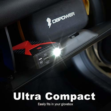 DBPOWER 1200A Portable Car Jump Starter Auto Battery Booster Pack with Dual USB Outputs, Type-C Port, and LED Flashlight - 6
