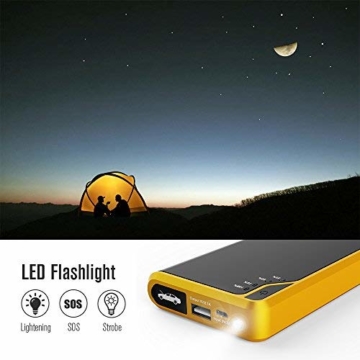 [Ultra Compact] DBPOWER 300A Peak 8000mAh Portable Car Jump Starter (Only for Gas Engine up to 2.5L) Auto Battery Booster Charger Portable Phone Charger Built-in LED Flashlight (Yellow) - 5