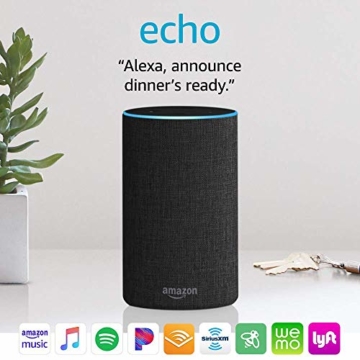 Echo (2nd Generation) - Smart speaker with Alexa - Charcoal Fabric - 3