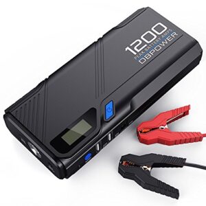 DBPOWER 1200A Peak Output Portable Car Jump Starter (for 6.5L gas/5.2L diesel engines), Battery Booster Power Pack, QC 3.0 Power Pack Phone Charger with Built-in LED Emergency Flashlight - 1