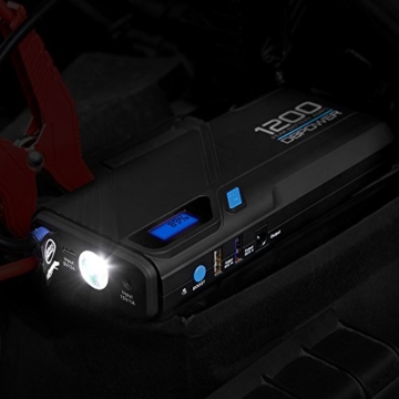 DBPOWER 1200A Peak Output Portable Car Jump Starter (for 6.5L gas/5.2L diesel engines), Battery Booster Power Pack, QC 3.0 Power Pack Phone Charger with Built-in LED Emergency Flashlight - 5