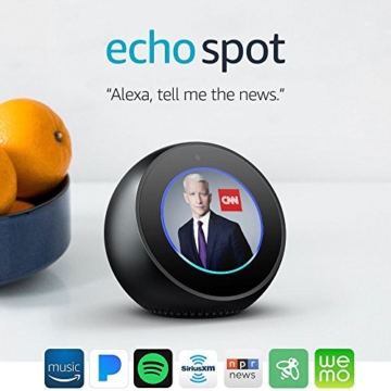 Echo Spot - Smart Alarm Clock with Alexa - Black - 7
