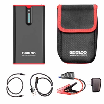 GOOLOO 1200A Peak SuperSafe Car Jump Starter with USB Quick Charge 3.0 (Up to 8.0L Gas or 6.0L Diesel Engine), 12V Portable Power Pack Auto Battery Booster Phone Charger Built-in LED Light - 6