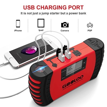 GOOLOO Upgraded Car Jump Starter, 800A Peak 18000mAh with USB Quick Charge (Up to 7.0L Gas or 5.5L Diesel Engine) SuperSafe 12V Auto Battery Booster Portable Power Pack Built-in Smart Protection - 3