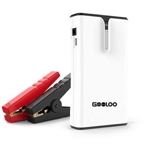 GOOLOO 1200A Peak SuperSafe Car Jump Starter with USB Quick Charge 3.0 (Up to 8.0L Gas or 6.0L Diesel Engine), 12V Portable Power Pack Auto Battery Booster Phone Charger Built-in LED Light, White - 1