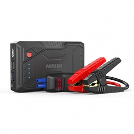 Arteck 800A Peak Portable Car Jump Starter (Up to 6.0L Gas or 4.0L Diesel Engine) QDSP Auto 12V Battery Pack Booster and QC3.0 External Battery Charger for Automotive, Motorcycle, Boat, Smart Phone - 1