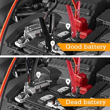 AstroAI Jumper Cables 4 Gauge 20 Ft Heavy Duty UL Listed Emergency Booster Cables Kit for Car and Truck with Carry Bag, Safety Gloves and Iron Brush - 6