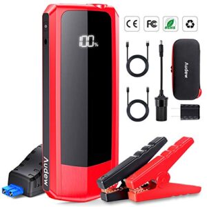 Audew Upgraded Car Jump Starters, Jump Box 2000A Peak 20000mAh Battery Charger Automotive(up to All Gas and 8.5L Diesel), 12V Battery Booster with 3 Modes LED Flashlight and Dual QC USB Ports - 1
