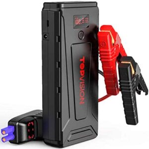 Battery Starter for Car, TOPVISION 2200A Peak 20800mAh Portable Car Power Pack with USB Quick Charge 3.0 (Up to 7.0L Gas or 6.5L Diesel Engine), 12V Portable Auto Battery Booster - 1