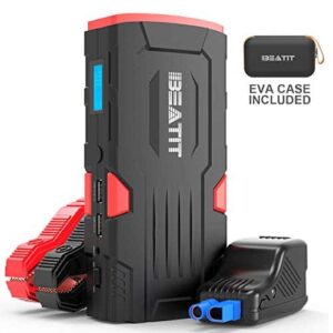 BEATIT LJ-D11 Large QDSP 800Amp 18000mAh Peak 12V Car Jump Starter (Up to 7.5L Gas and 5.5L Diesel) Portable Power Bank Auto Battery Booster with Intelligent Jumper Cables, 12. Cubic_inches - 1