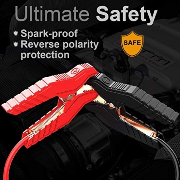 BEATIT LJ-D11 Large QDSP 800Amp 18000mAh Peak 12V Car Jump Starter (Up to 7.5L Gas and 5.5L Diesel) Portable Power Bank Auto Battery Booster with Intelligent Jumper Cables, 12. Cubic_inches - 5