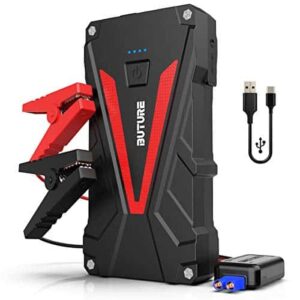 BUTURE Car Jump Starter, 800A Peak 12800mAh Portable Car Battery Starter (up to 6.0L Gas/5.0L Diesel Engines) Auto Battery Booster Pack with Smart Safety Jumper Cable, QC3.0 USB Outputs - 1