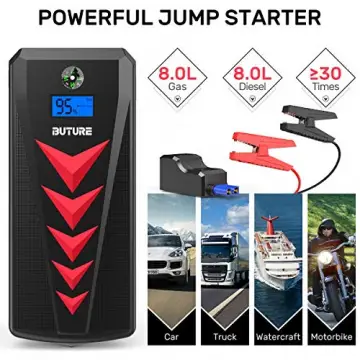 BUTURE Portable Car Jump Starter Kit, 2000A Peak 22000mAh (8L Gas, 8L Diesel Engine) Car Battery Charger - 12V Super Safe Booster Power Pack with EC5 Cigarette Lighter, Safety Hammer - 2