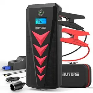 BUTURE Portable Car Jump Starter Kit, 2000A Peak 22000mAh (8L Gas, 8L Diesel Engine) Car Battery Charger - 12V Super Safe Booster Power Pack with EC5 Cigarette Lighter, Safety Hammer - 1