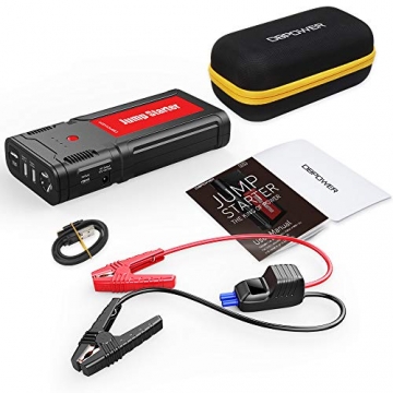 DBPOWER 2500A 21800mAh Portable Car Jump Starter for up to 8.0L Gas/6.5L Diesel Engines, 12V Auto Battery Booster, Portable Power Pack with Smart Charging Port - 8